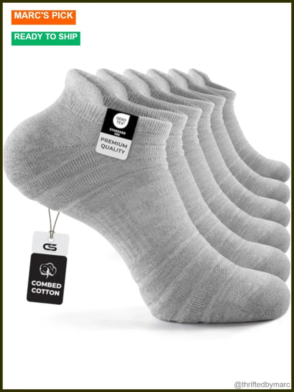 6 Pack Athletic Running Ankle Socks, Cotton Low Cut Cushioned Anti-Blister Tab